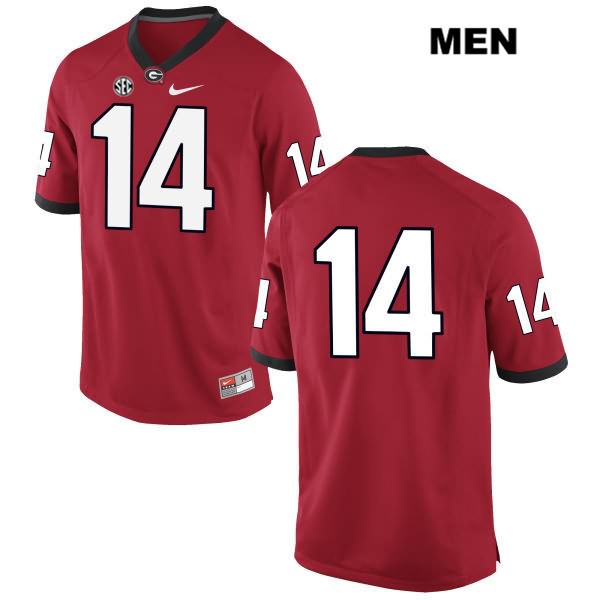 Georgia Bulldogs Men's Malkom Parrish #14 NCAA No Name Authentic Red Nike Stitched College Football Jersey FLK4256KM